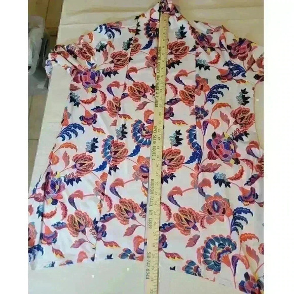 Slinky Brand Womens Cardigan Size M Open Front Lightweight Floral Art To Wear - Picture 10 of 13